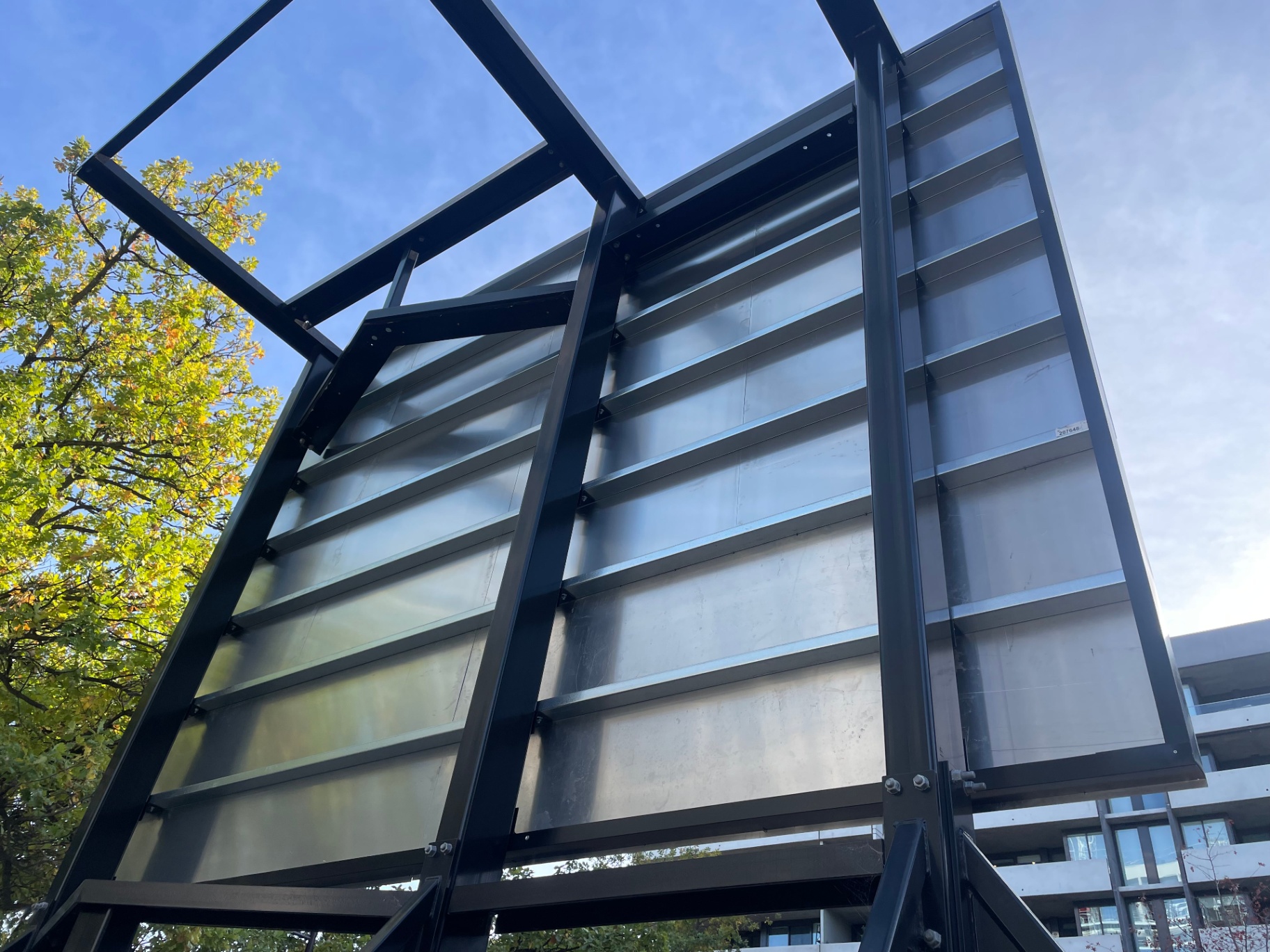 Rear elevation of the fully clad billboard