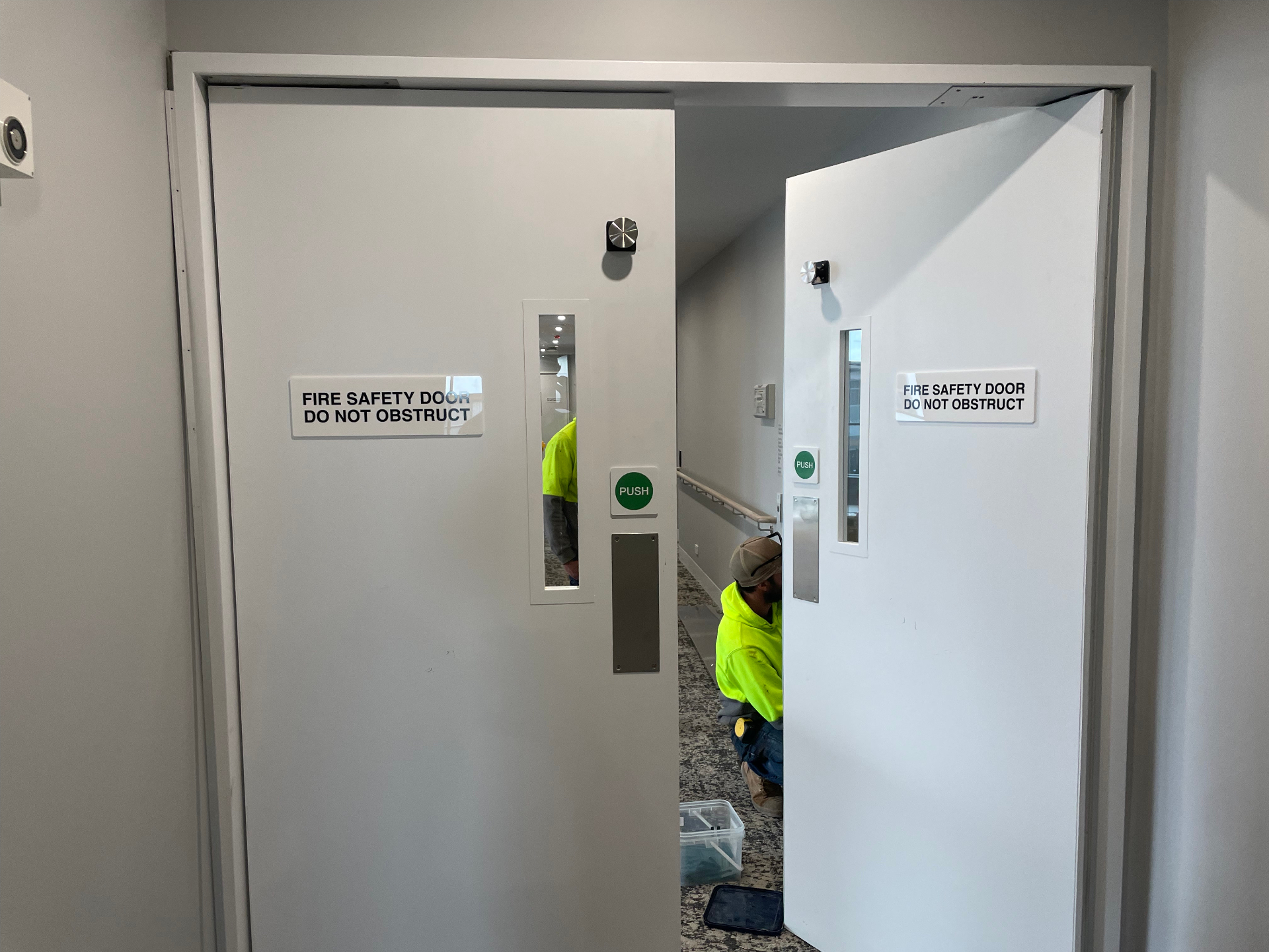 Fire safety door decals