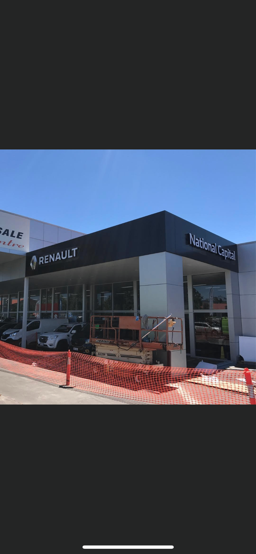 Completed Renault and National Capital illuminated fascia signage