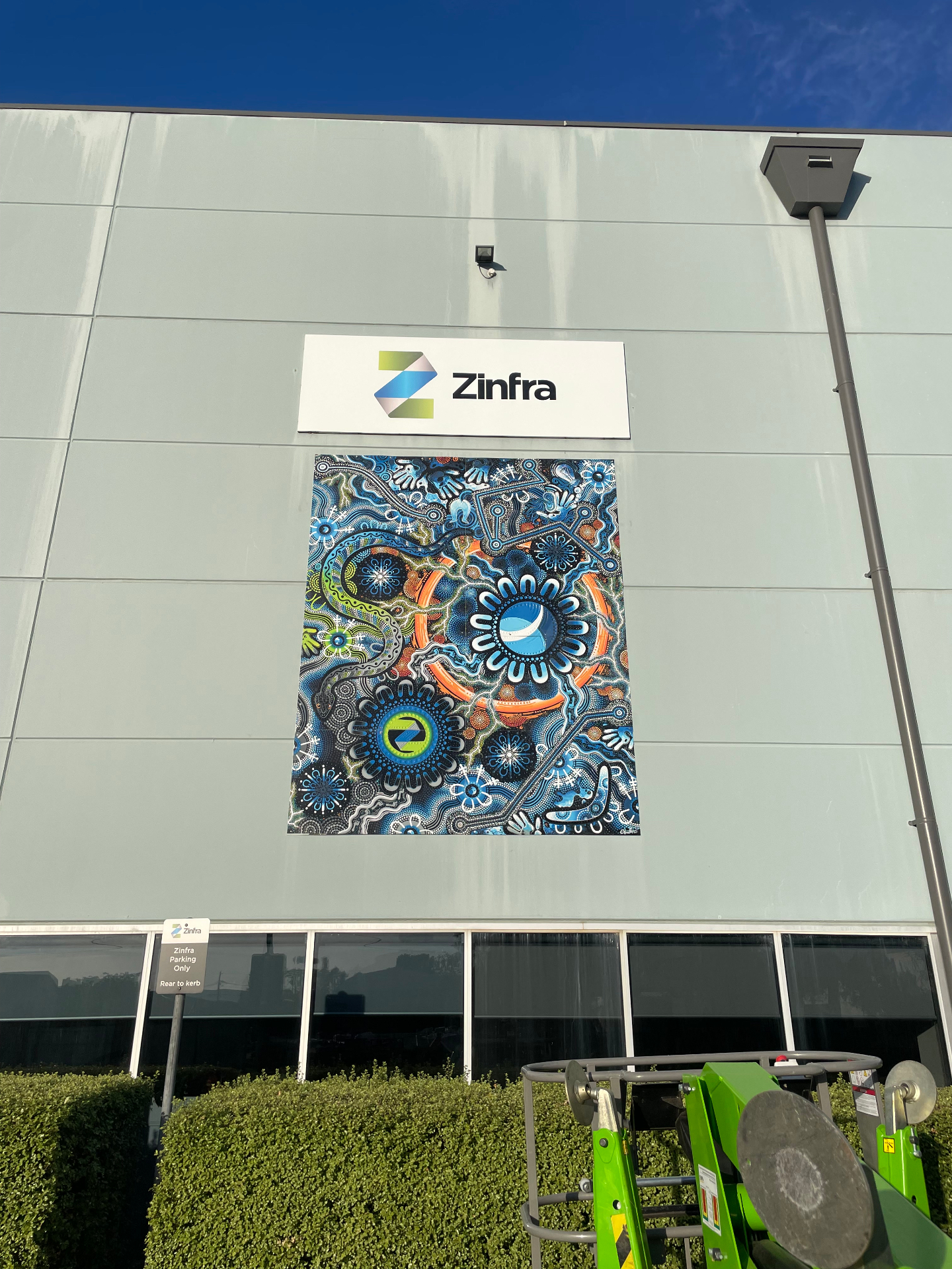 Completed Zinfra identification and artwork panel